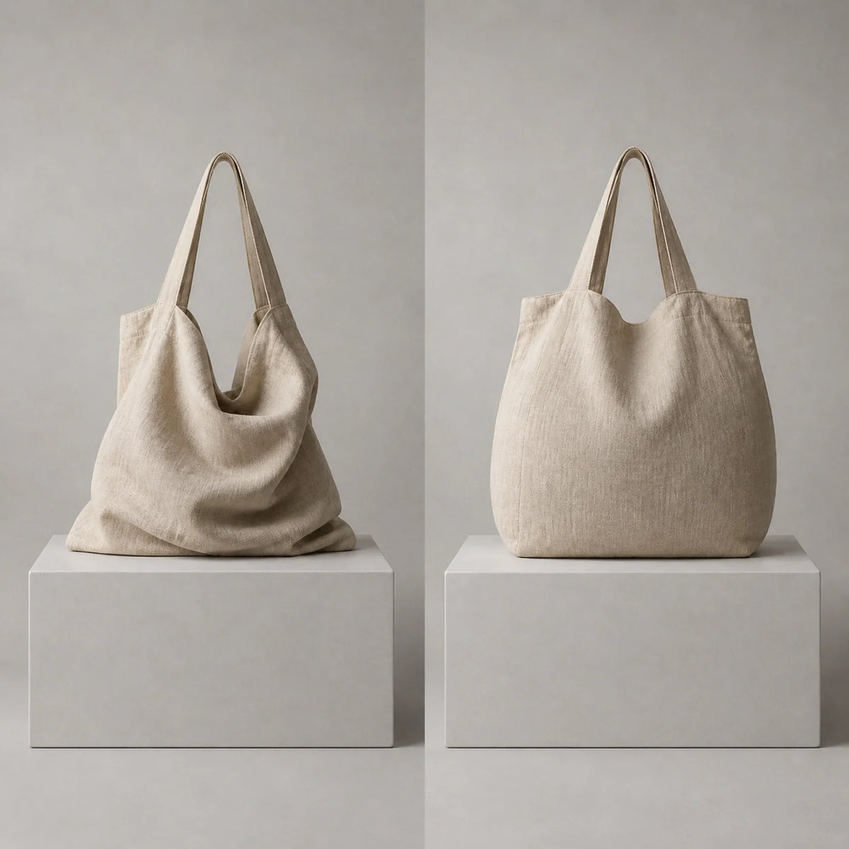 Fabric drape and gravity comparison for custom beach bags