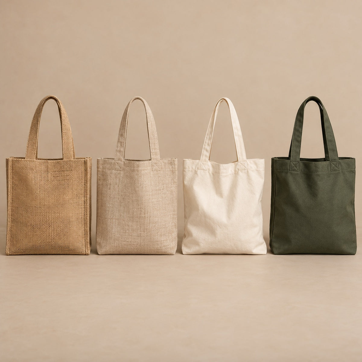 Jute juco cotton and canvas tote material comparison