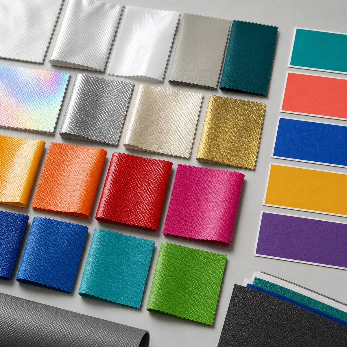 Lamination and water-based ink swatches