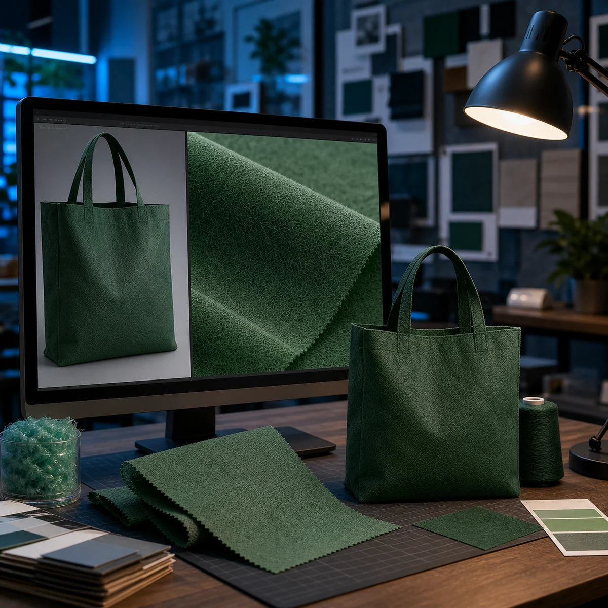 True-texture 3D rendering of a non-woven tote