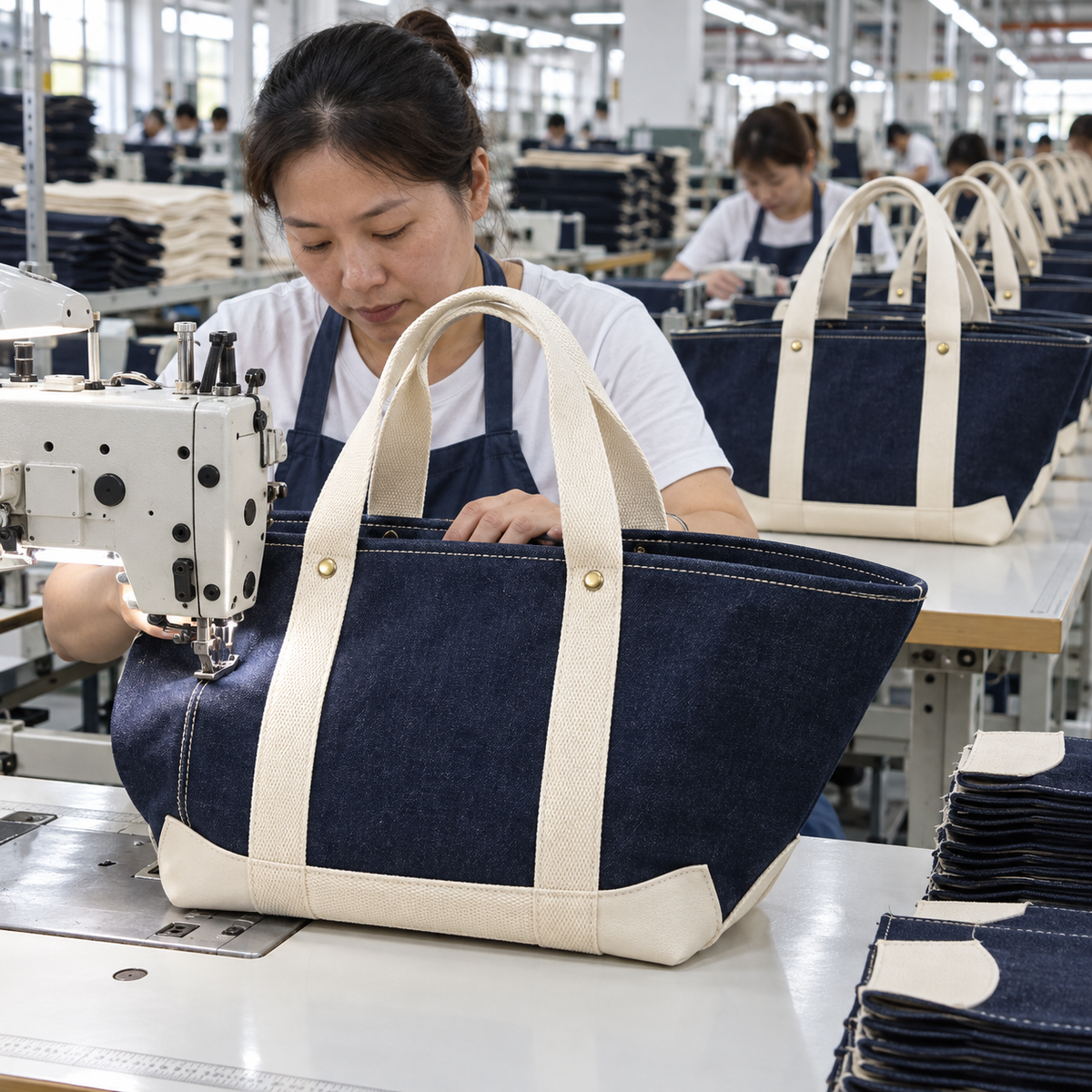 Custom tote bag manufacturing by ToteBag-Factory