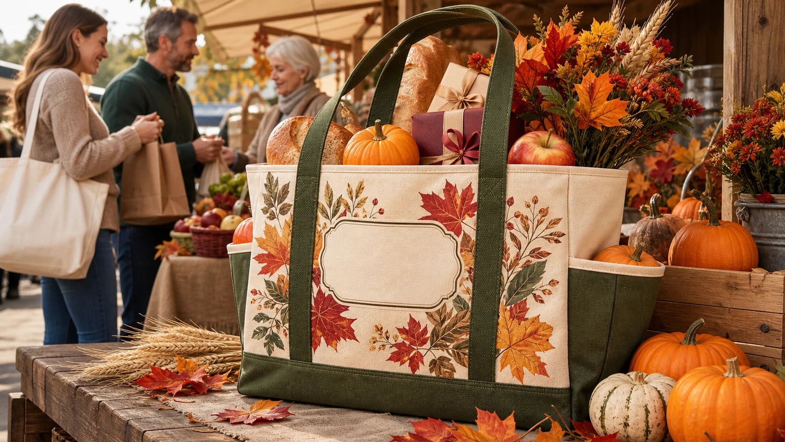 reusable branded thanksgiving tote