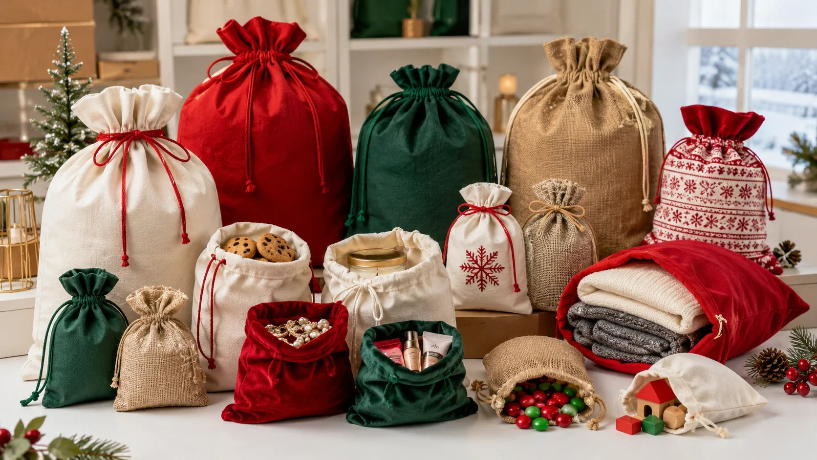Luxury Christmas Gift Bags: Premium Paper, Handles, Finishes, and Print Options