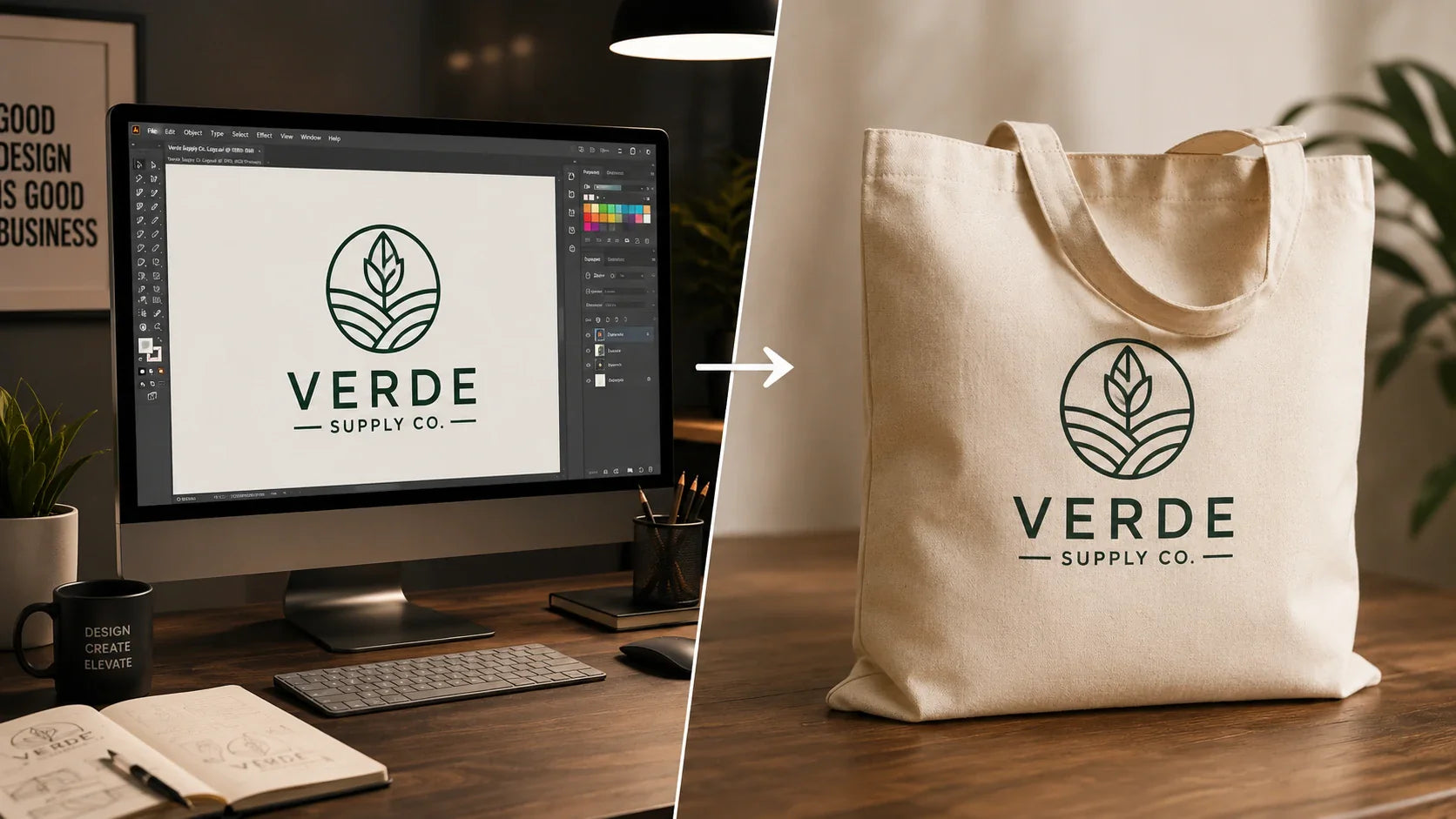 Transitioning digital artwork to flawless physical Tote Bags Custom Logo.