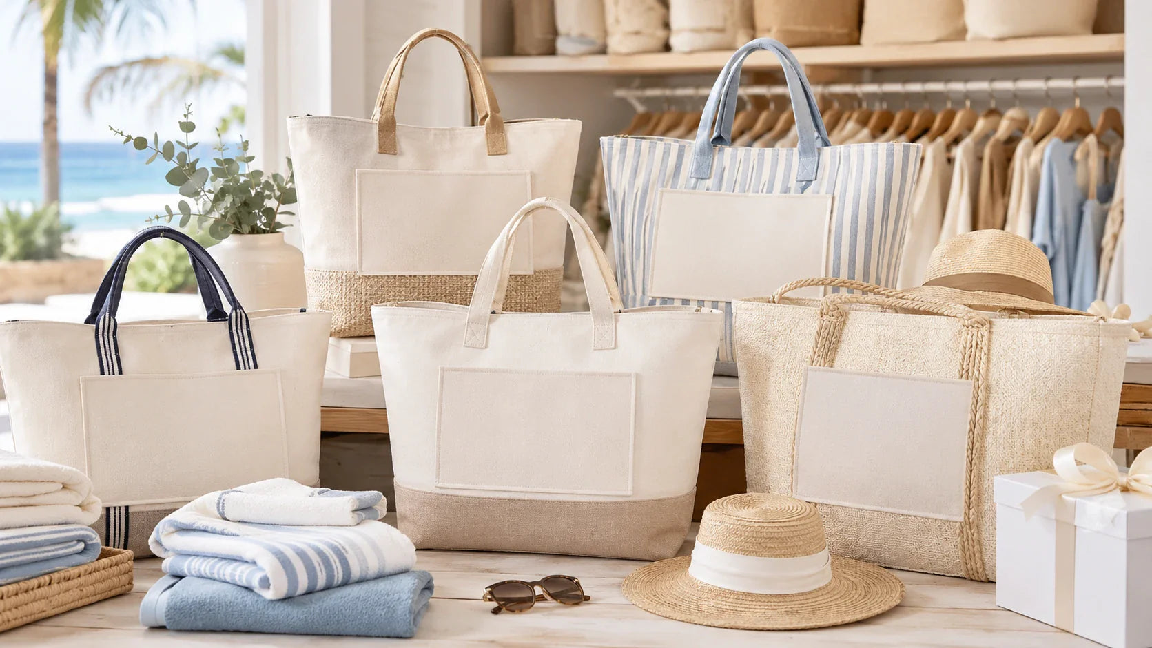 personalized beach bags with name customization for retail sales