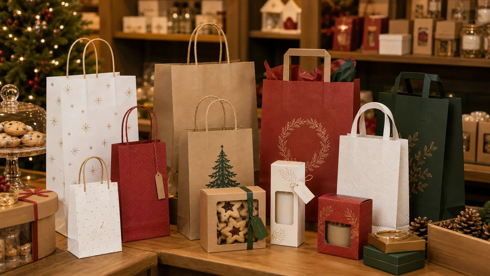 Christmas Paper Bags for holiday brand packaging