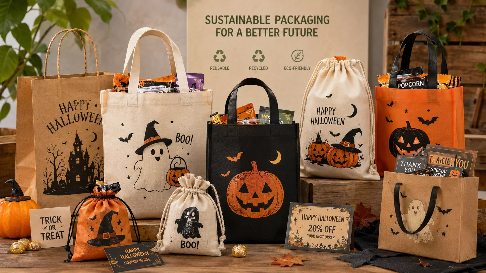 Eco-friendly Halloween bags for brands retailers and seasonal events