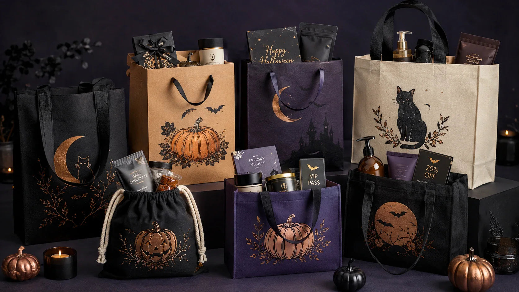 Halloween bags for adults for gifts events and retail promotions