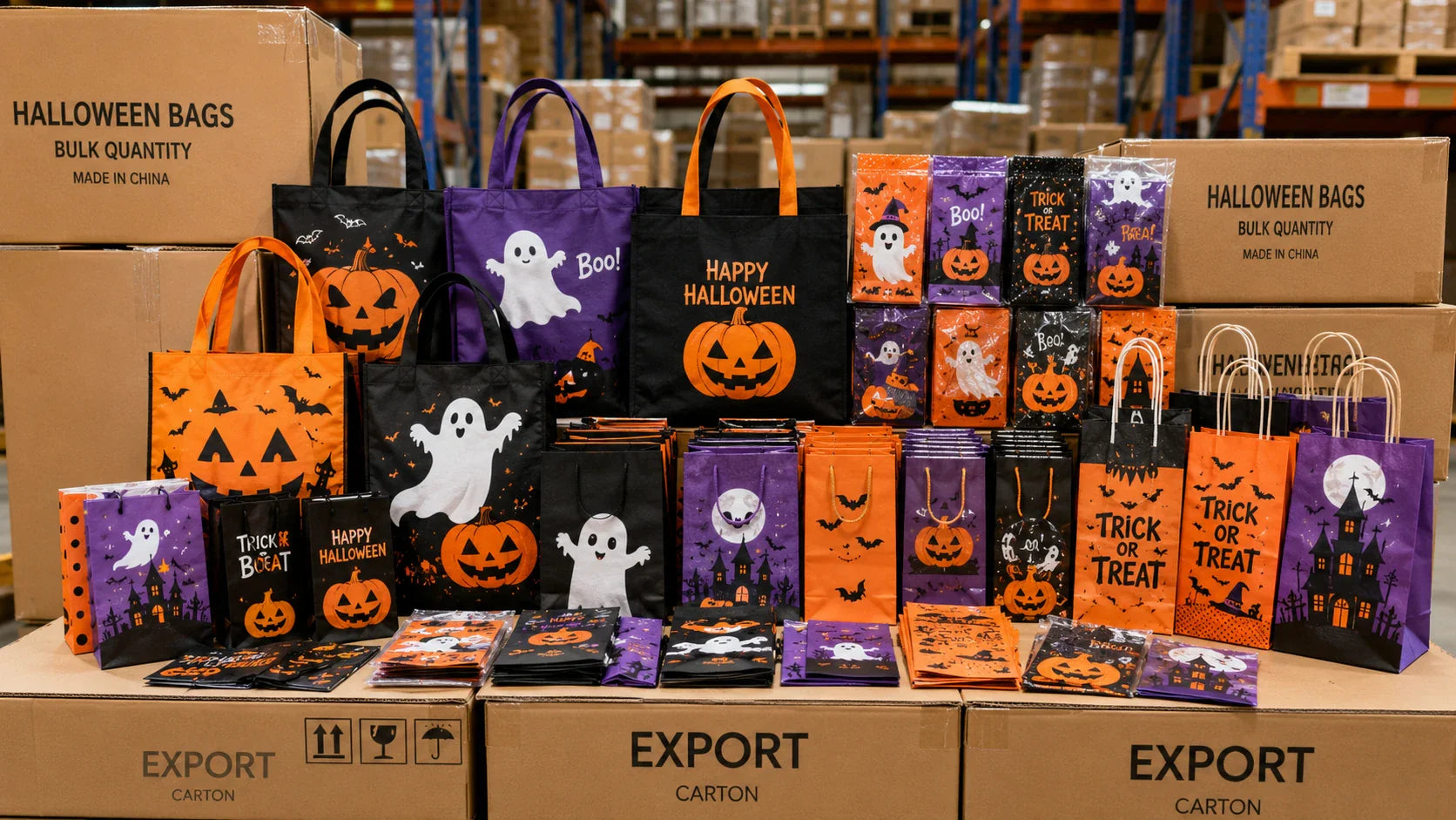 Halloween bags in bulk for seasonal orders before October