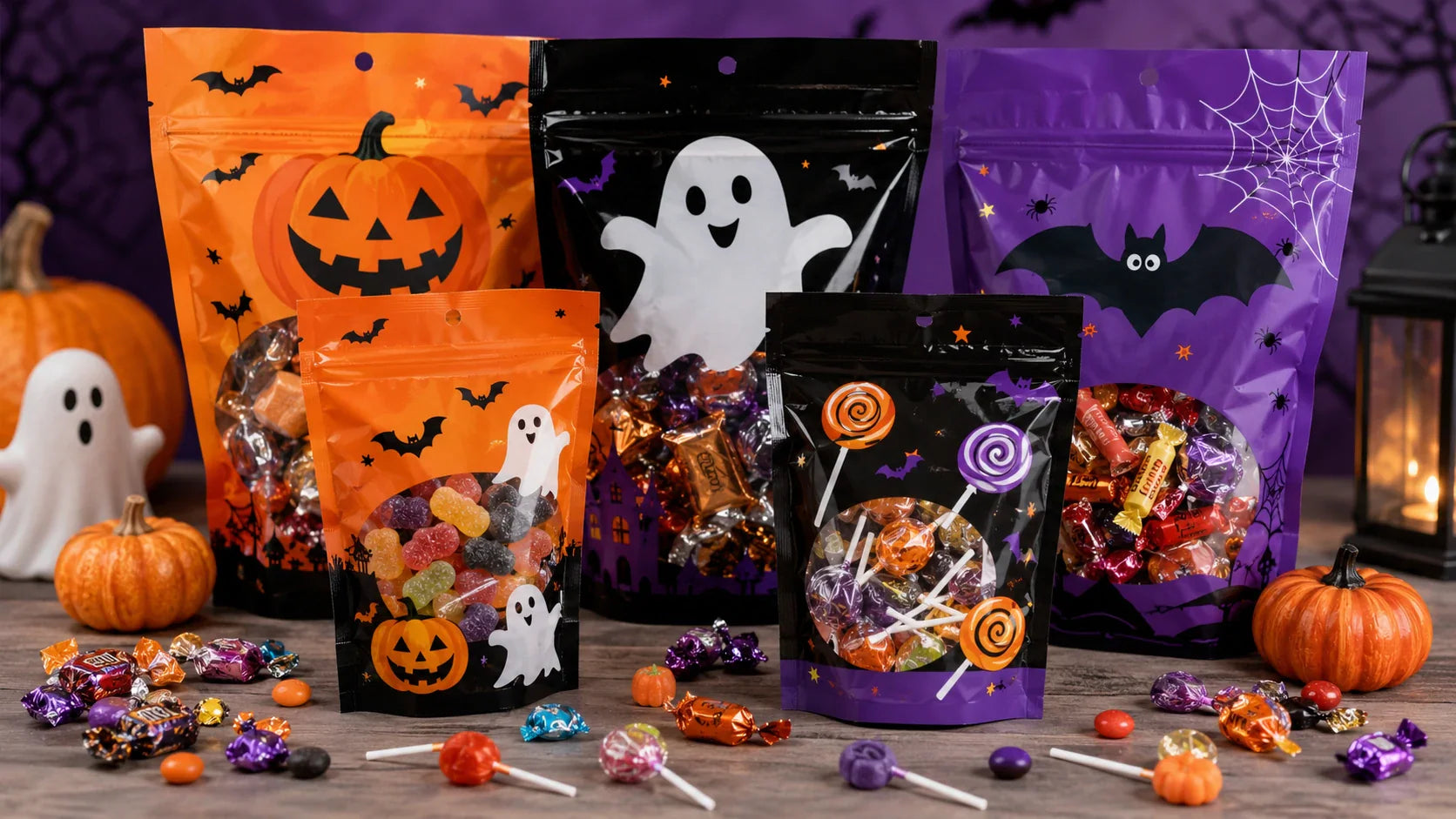 Halloween candy bags for brands stores and seasonal promotions