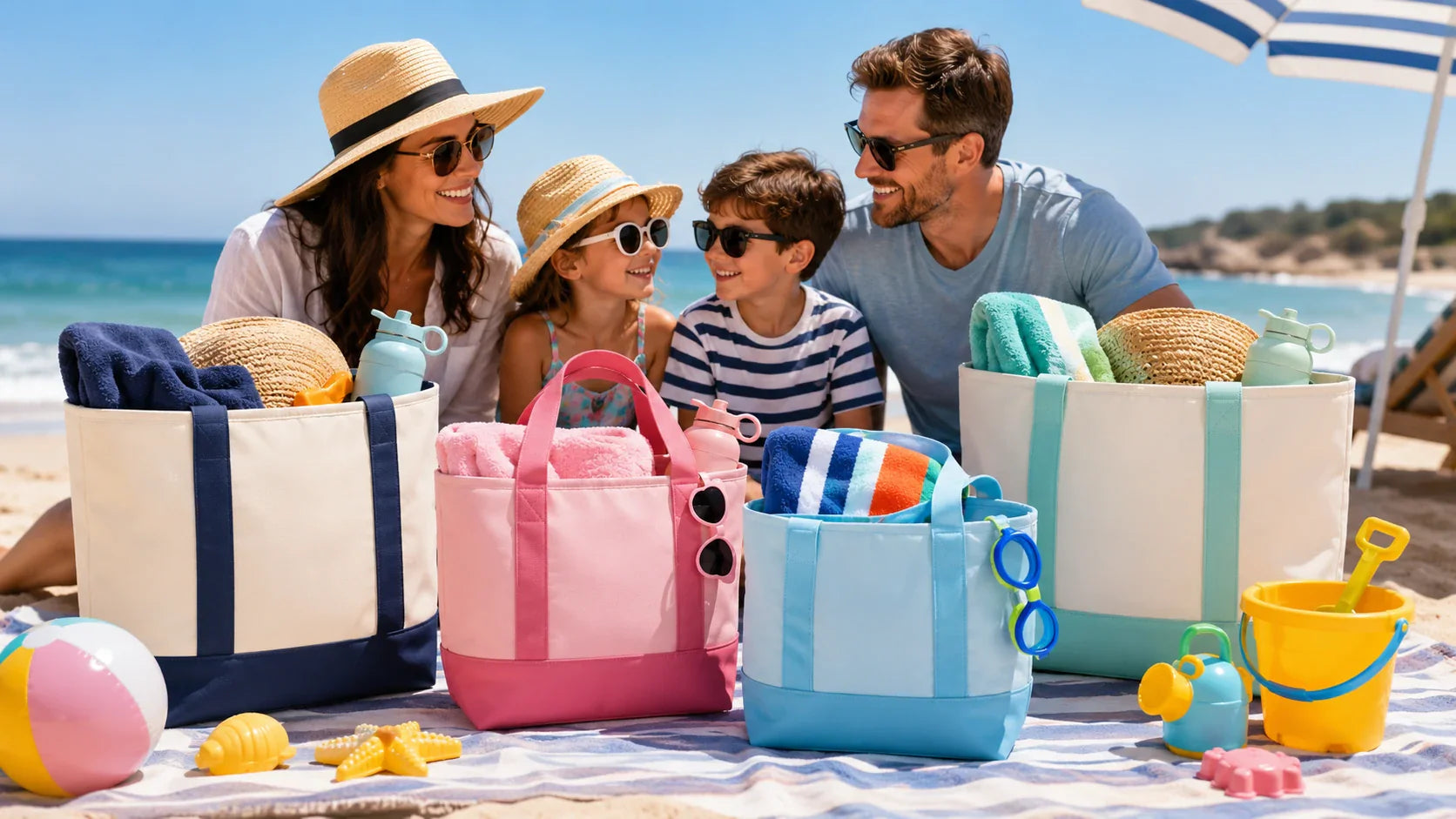 personalized beach bags designed for kids and family-focused brands