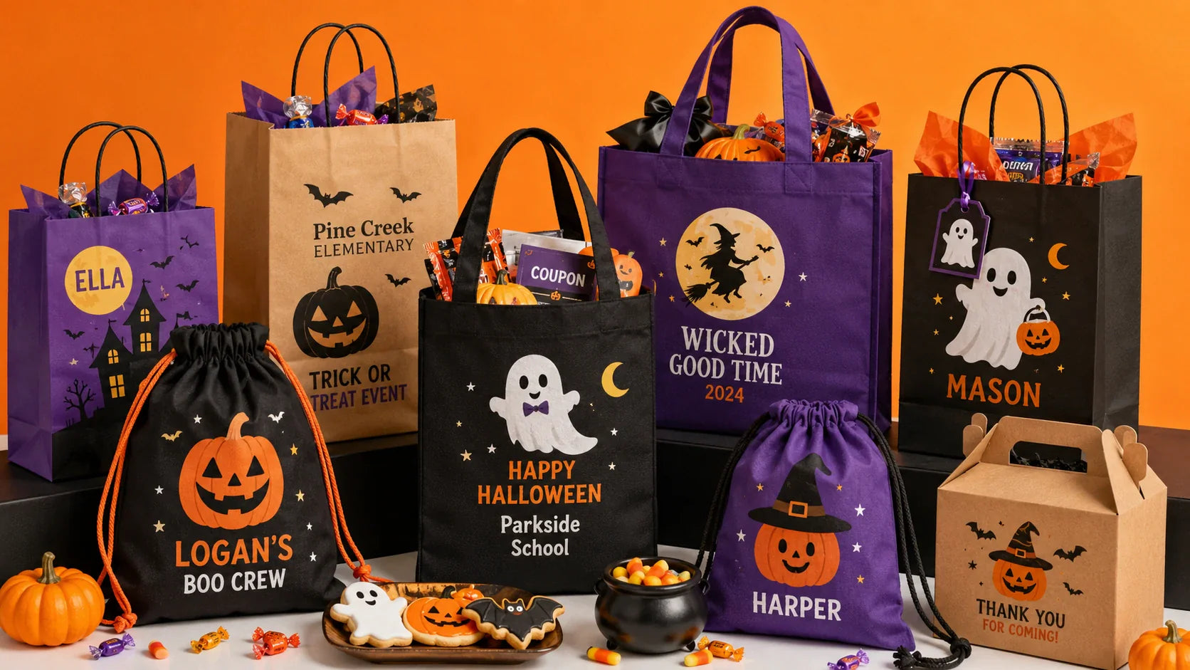 Personalized Halloween bags for brands schools and event giveaways