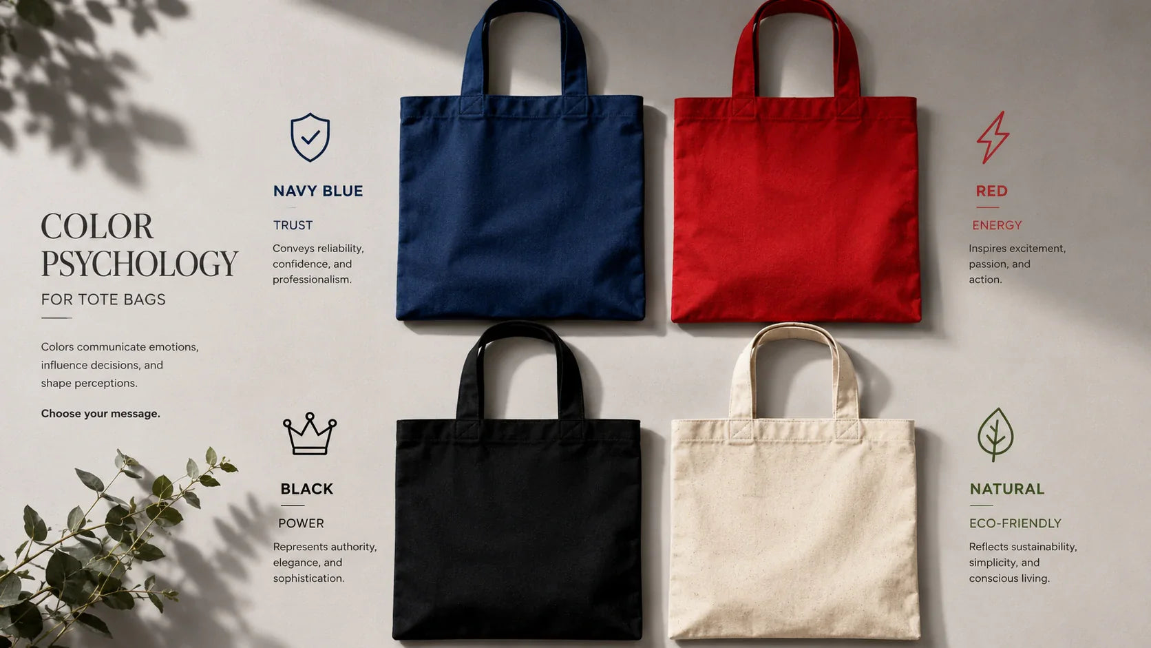 The psychology of color choices for corporate Tote Bags Custom Logo.