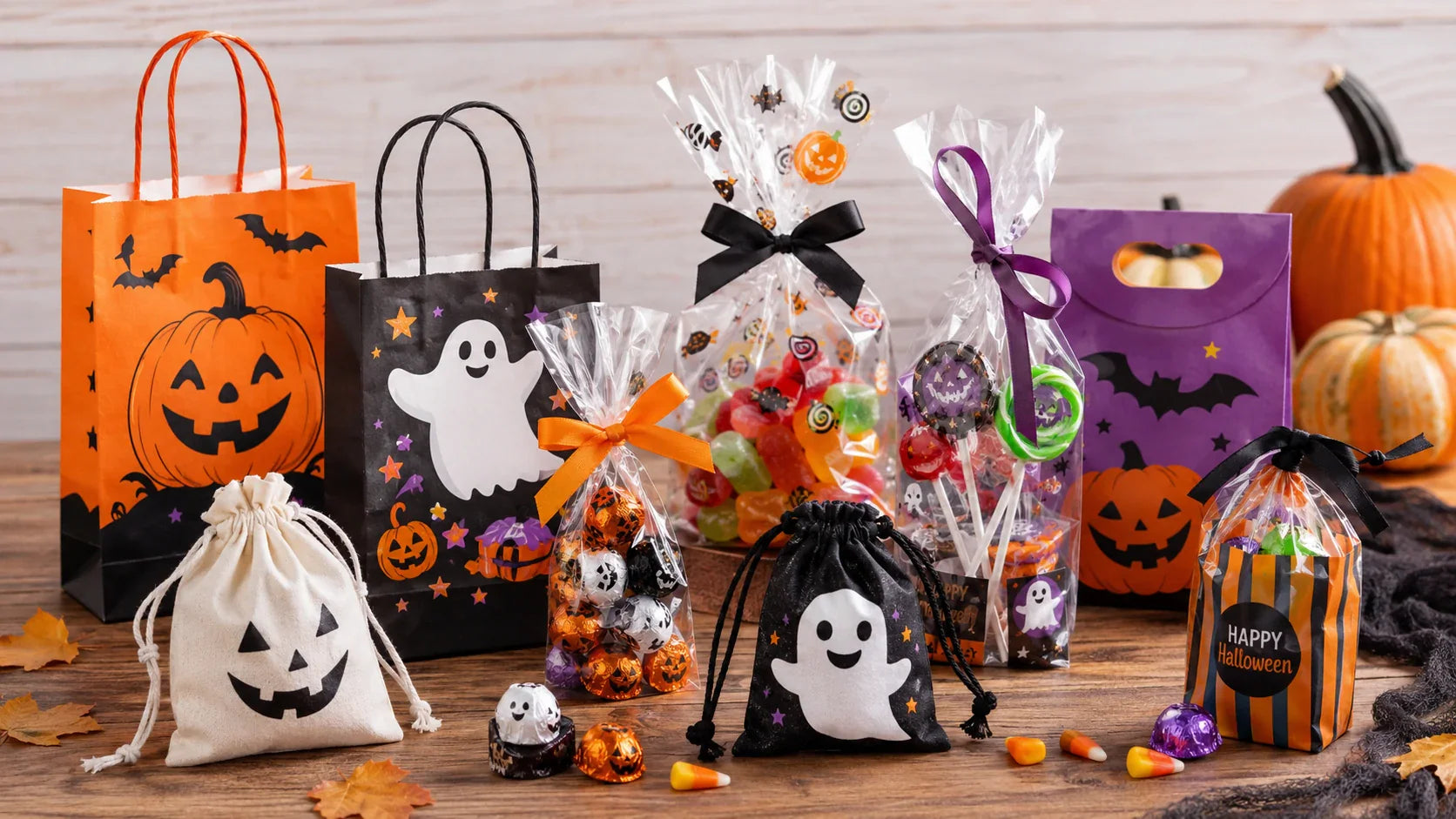 Small Halloween candy bags for samples schools and retail promotions