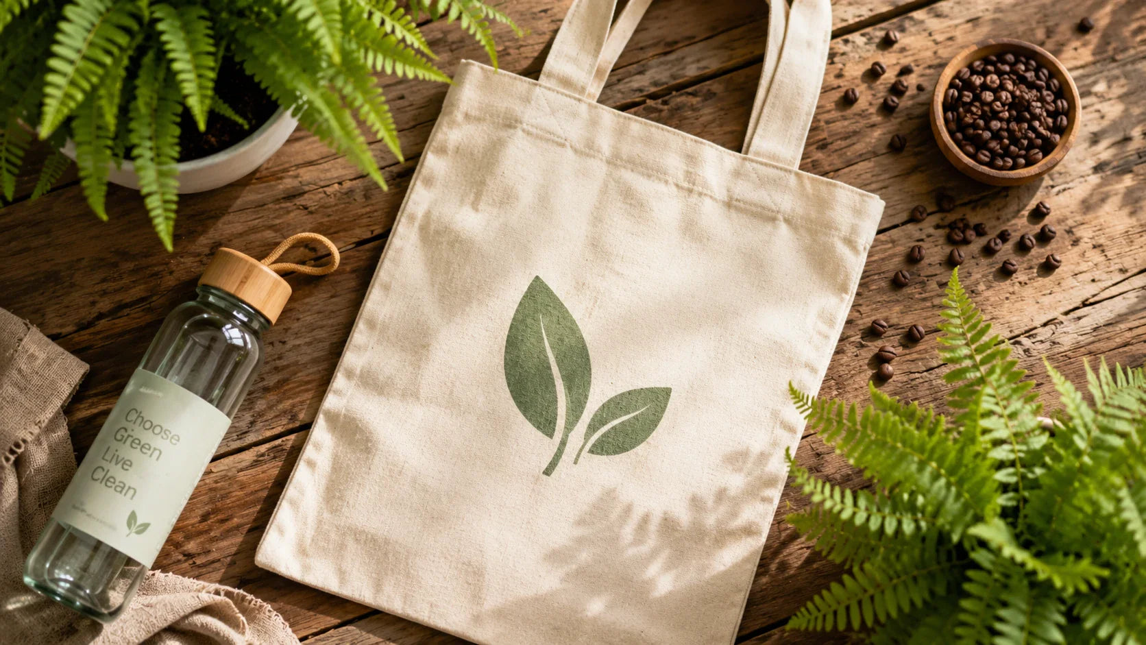 Highlighting the environmental benefits of sustainable swag using natural custom printed cotton bags.