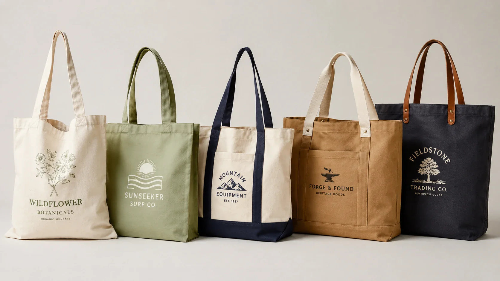 Top 5 styles of Custom Printed Tote Bags for wholesale buyers