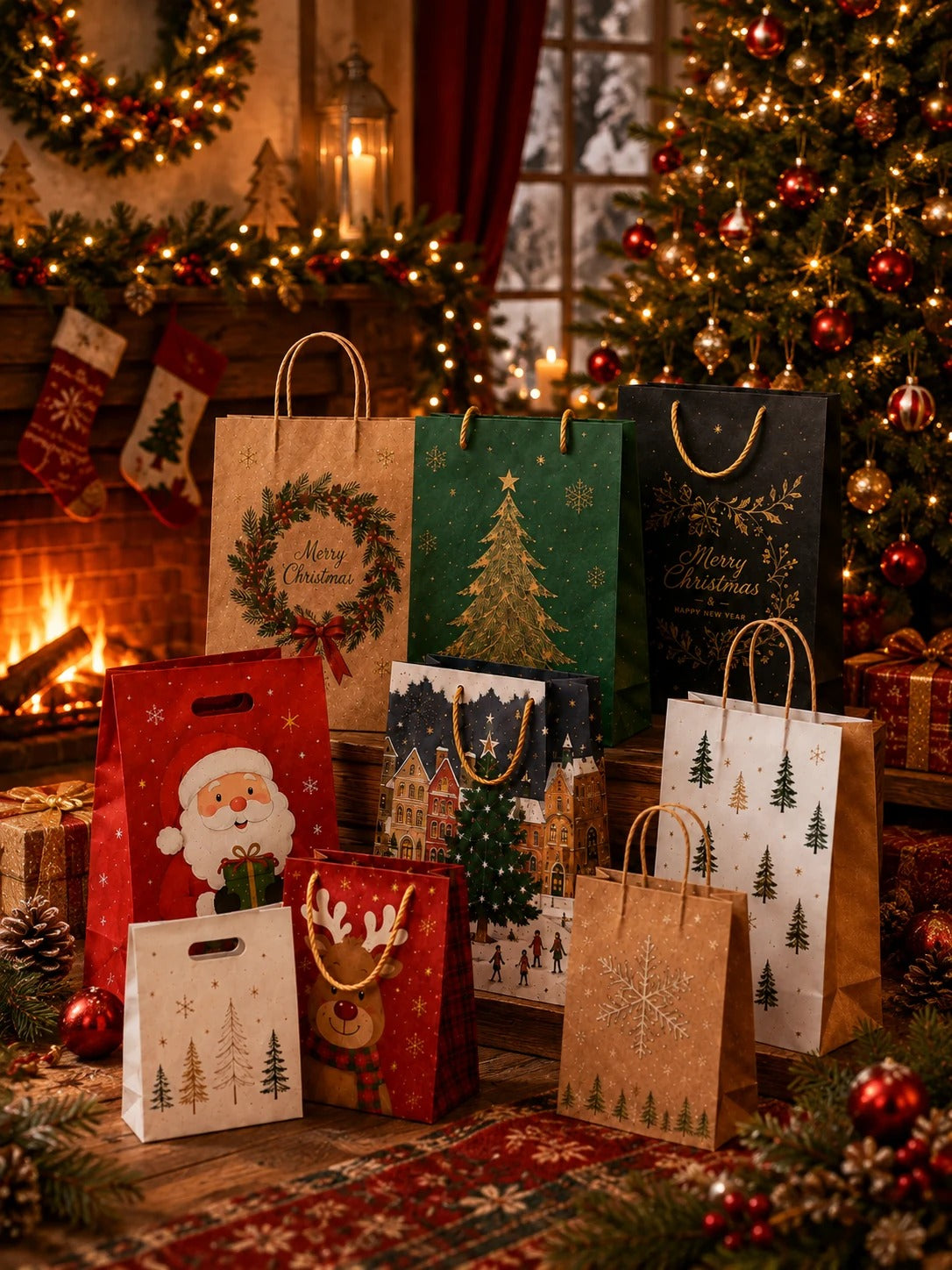 Sacs cadeaux de Noël en papier