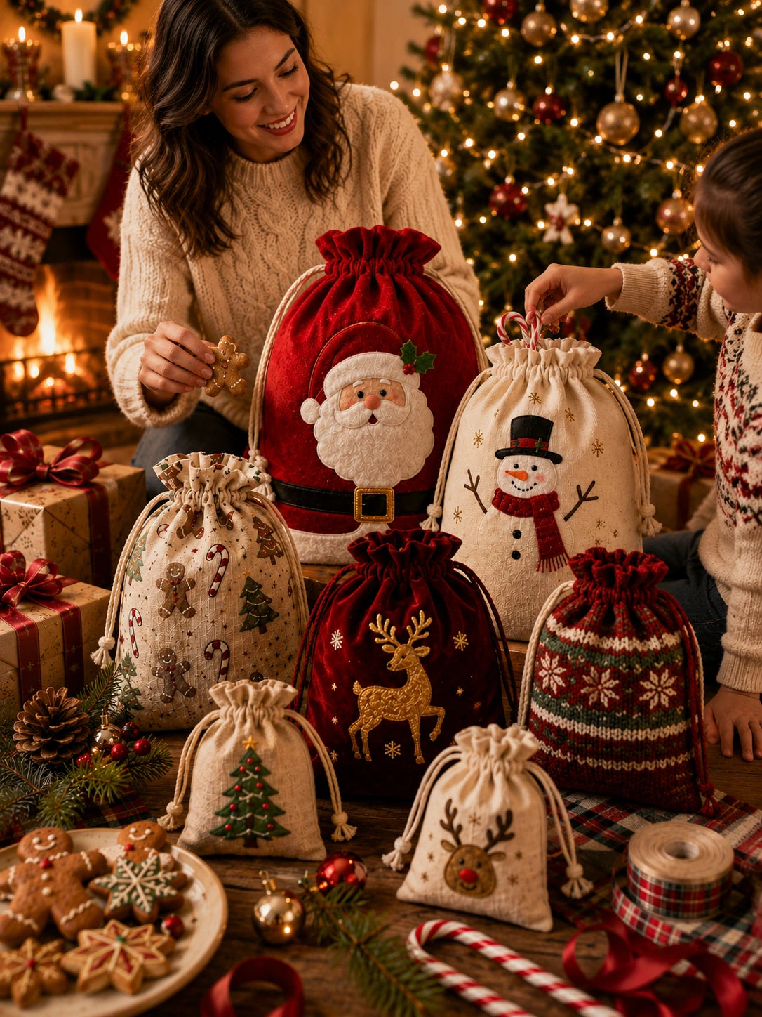 Sachets de Noël à cordon