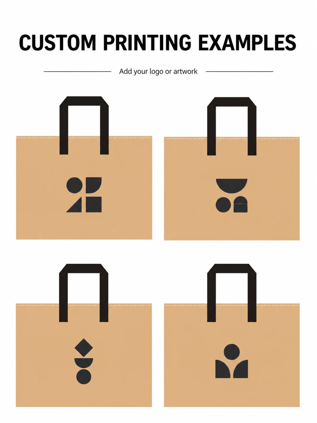Custom printing examples for zipper non-woven tote bags