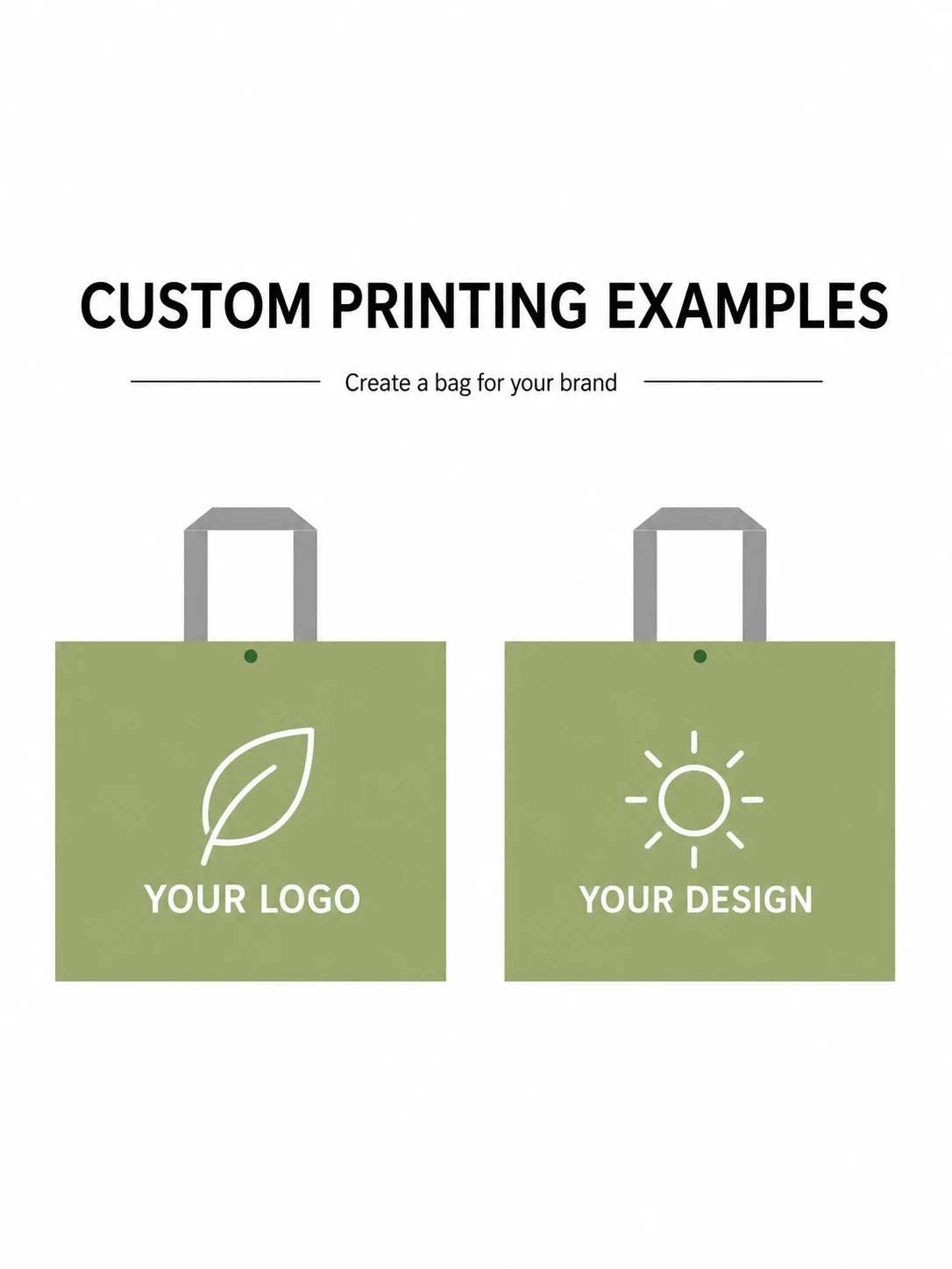 Generic custom printing examples for snap-button non-woven tote bags