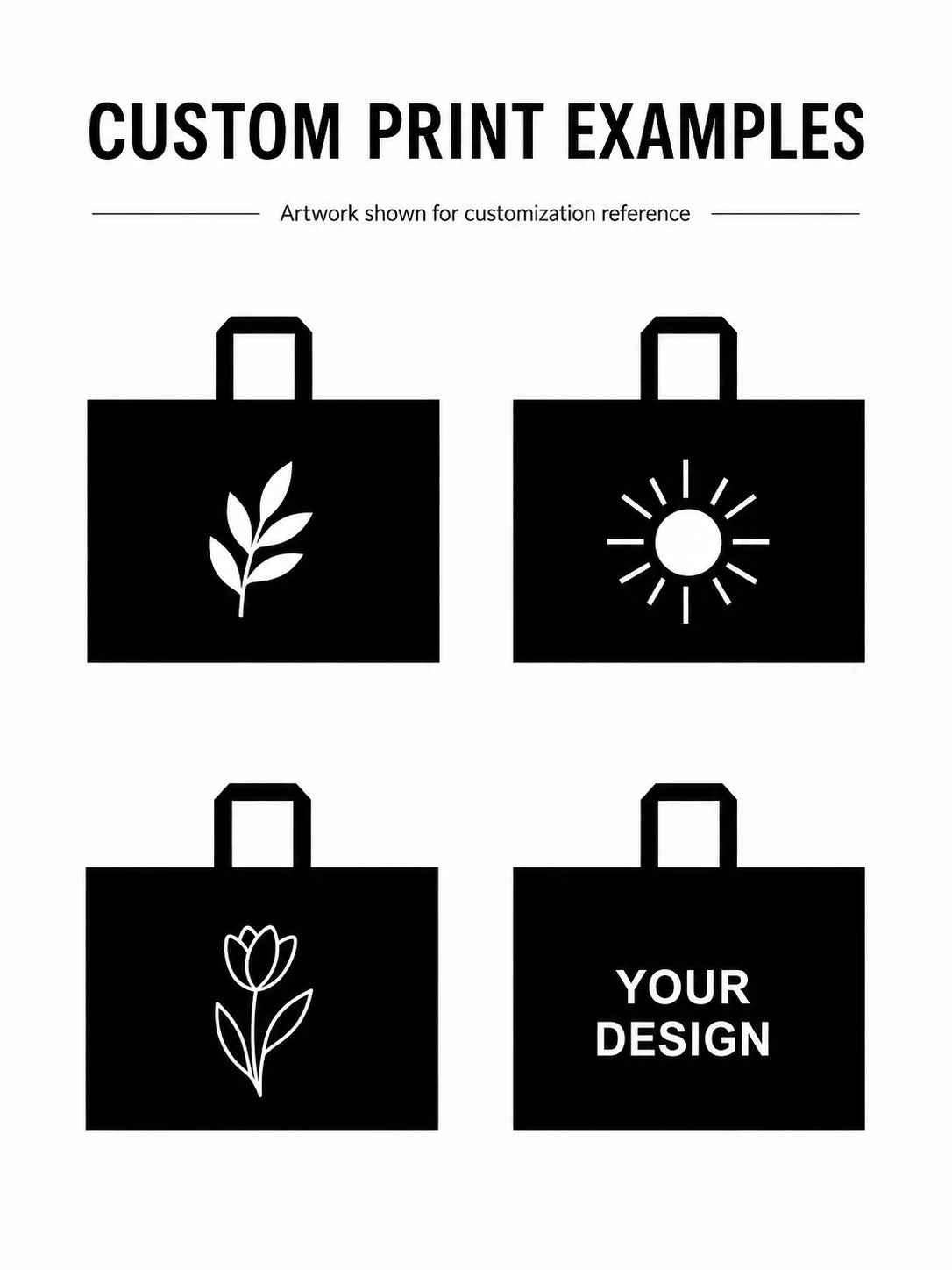 Generic custom print examples for non-woven tote bags