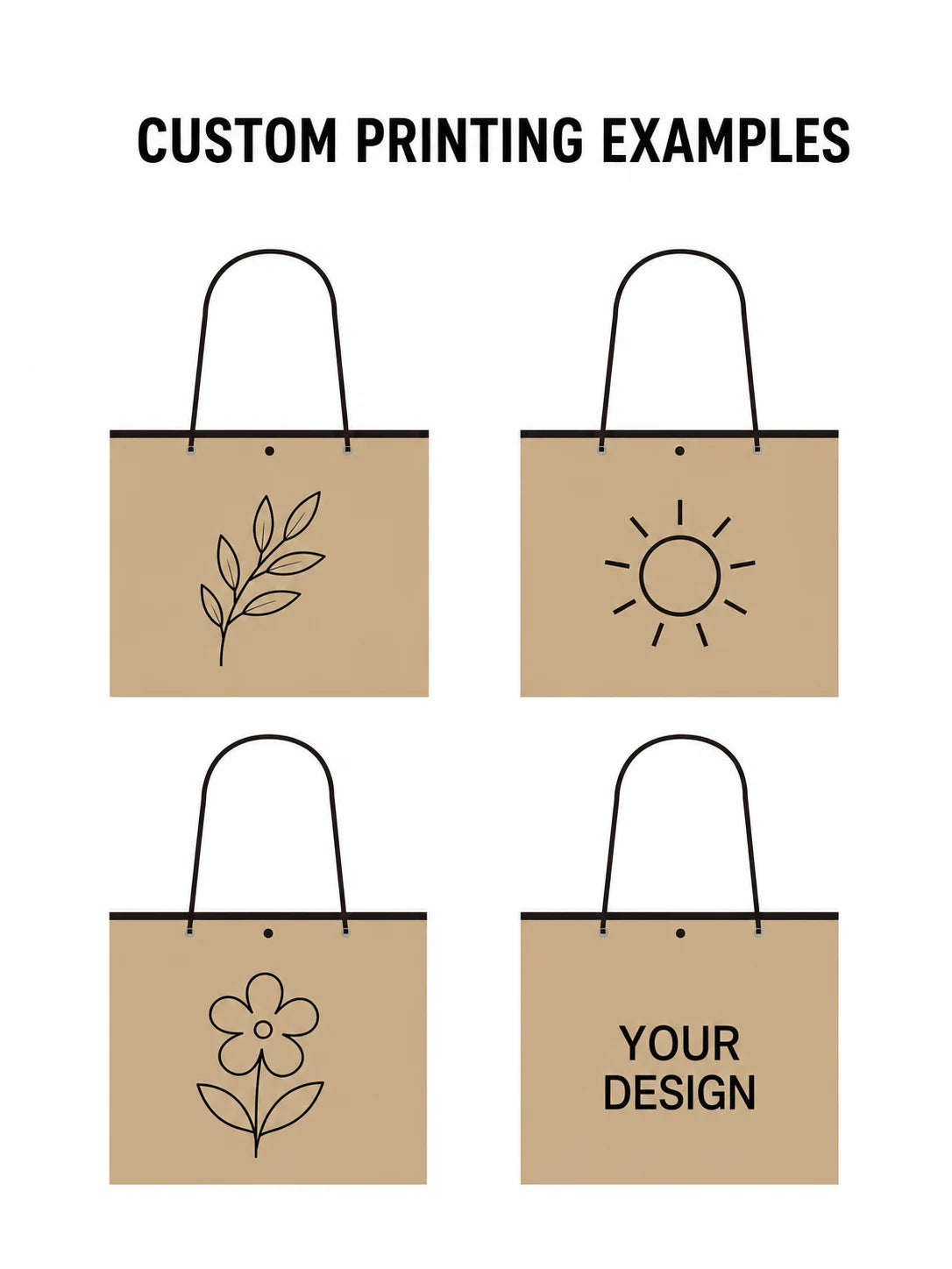 Generic custom printing examples for trapezoid non-woven tote bags