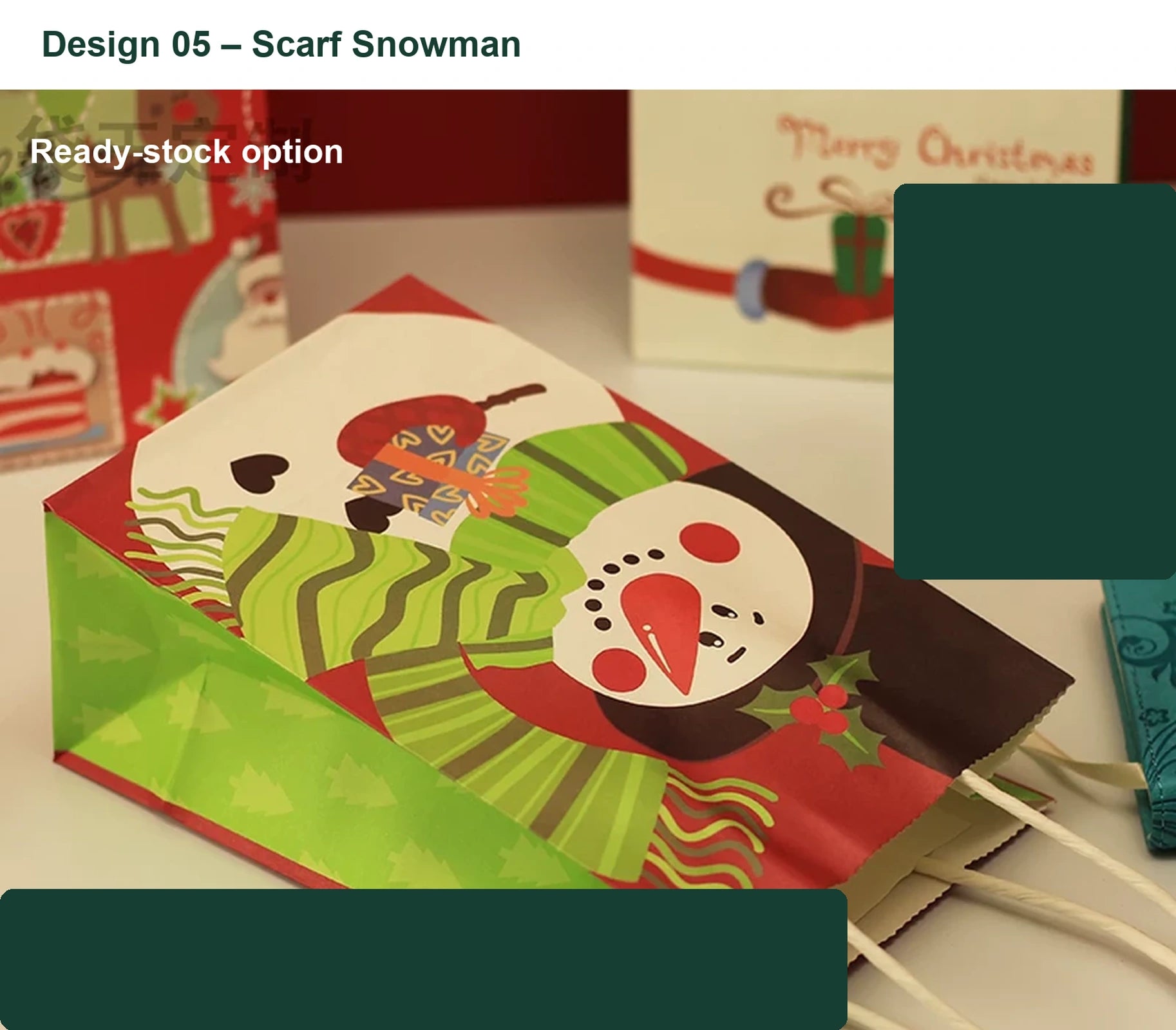150gsm Kraft Christmas Paper Gift Bags with Twisted Handles – option 28471445090