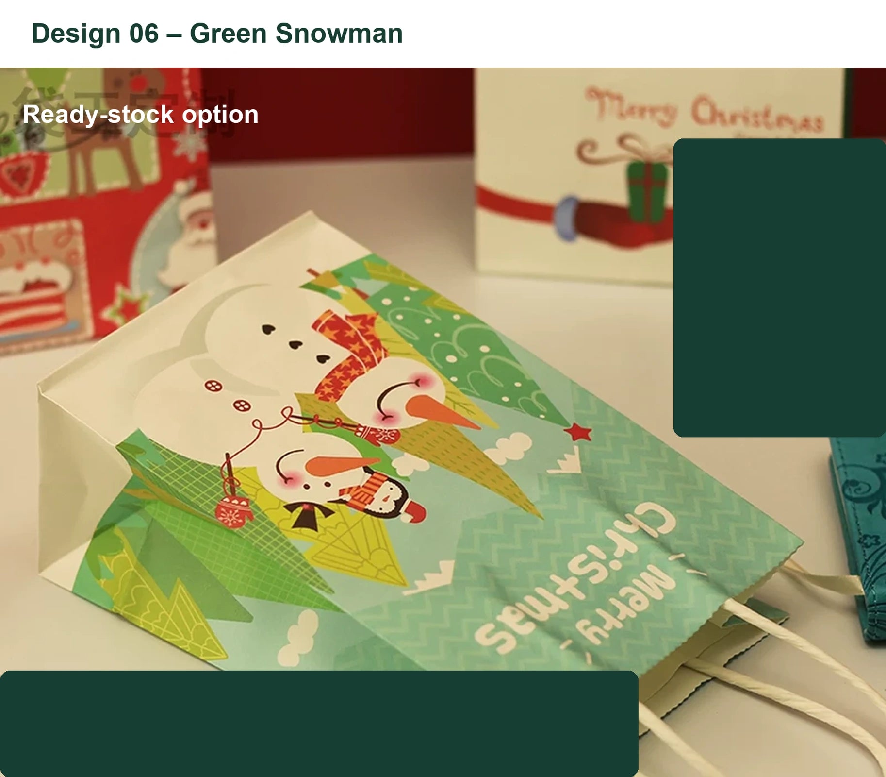 150gsm Kraft Christmas Paper Gift Bags with Twisted Handles – option 28471445091