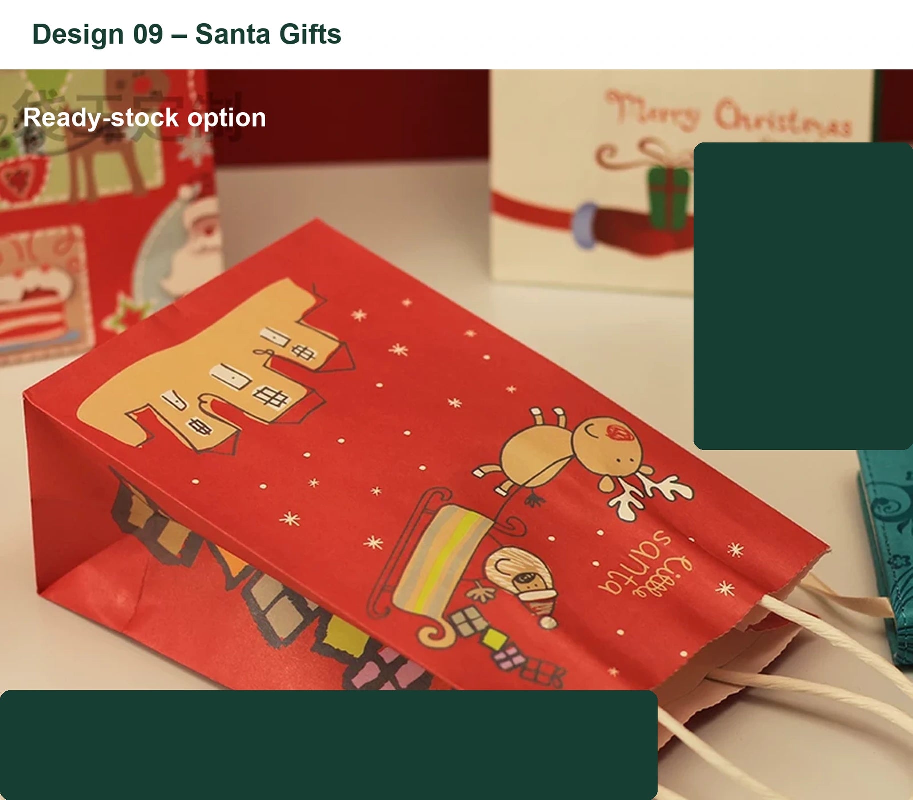 150gsm Kraft Christmas Paper Gift Bags with Twisted Handles – option 28471445094
