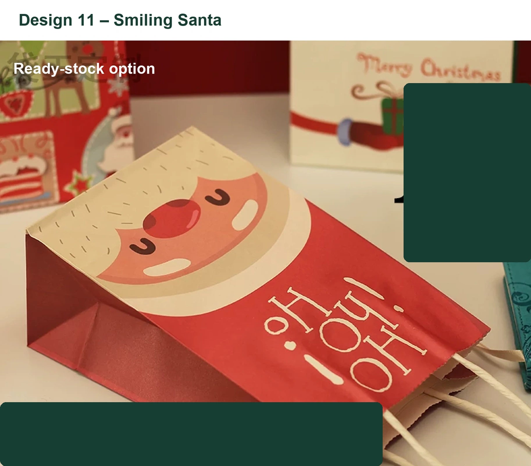 150gsm Kraft Christmas Paper Gift Bags with Twisted Handles – option 28471445095