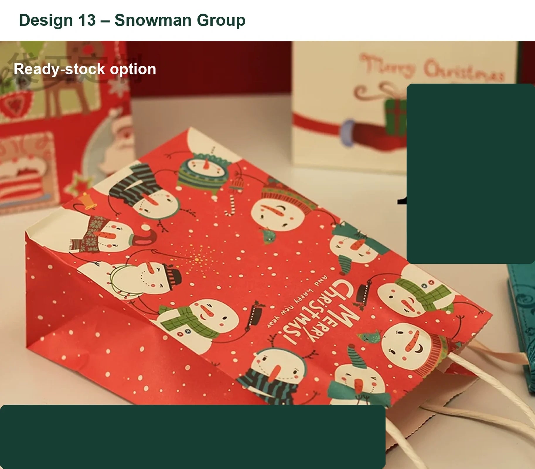 150gsm Kraft Christmas Paper Gift Bags with Twisted Handles – option 28471445096