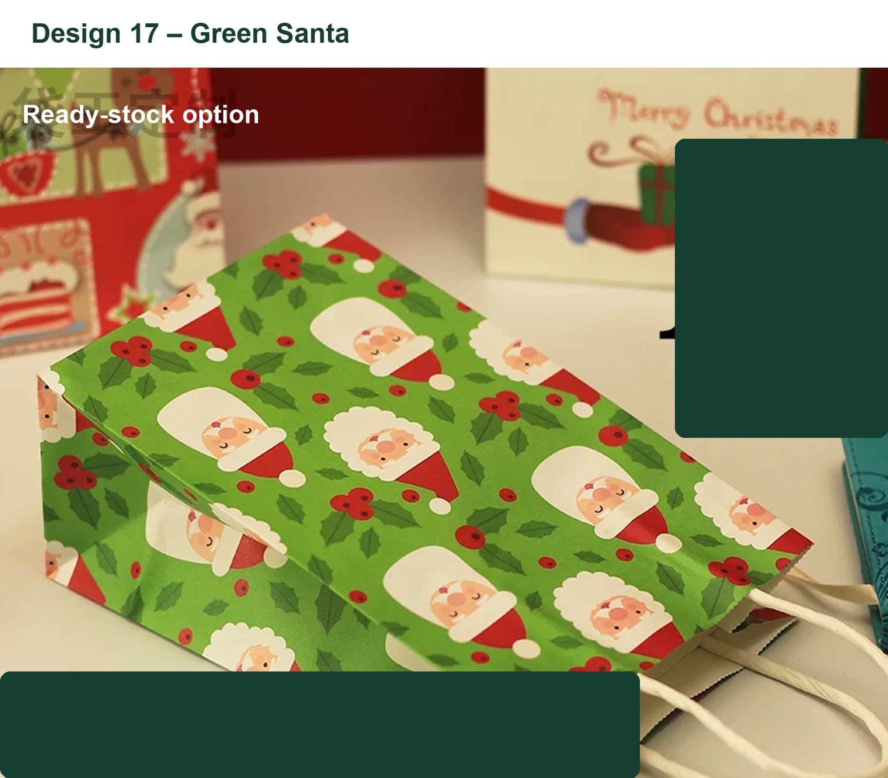 150gsm Kraft Christmas Paper Gift Bags with Twisted Handles – option 28471445099