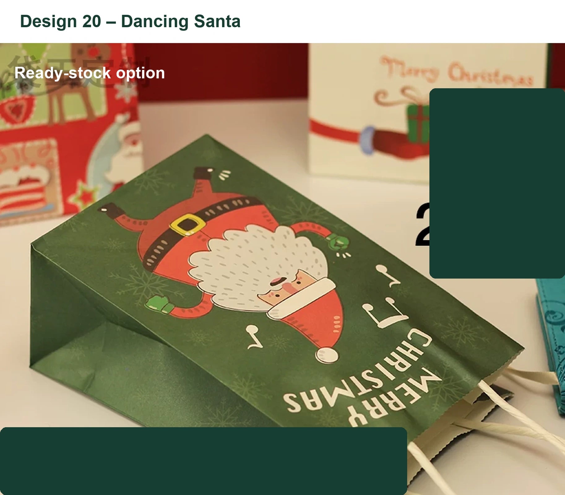 150gsm Kraft Christmas Paper Gift Bags with Twisted Handles – option 28471445101