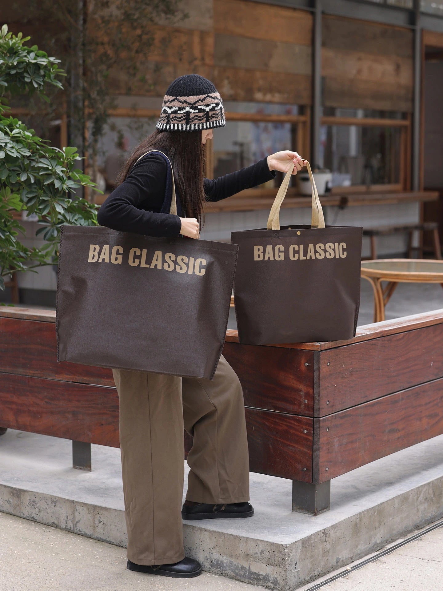 17-Style Extra-Thick Snap-Closure Non-Woven Shopping Bags product view 1