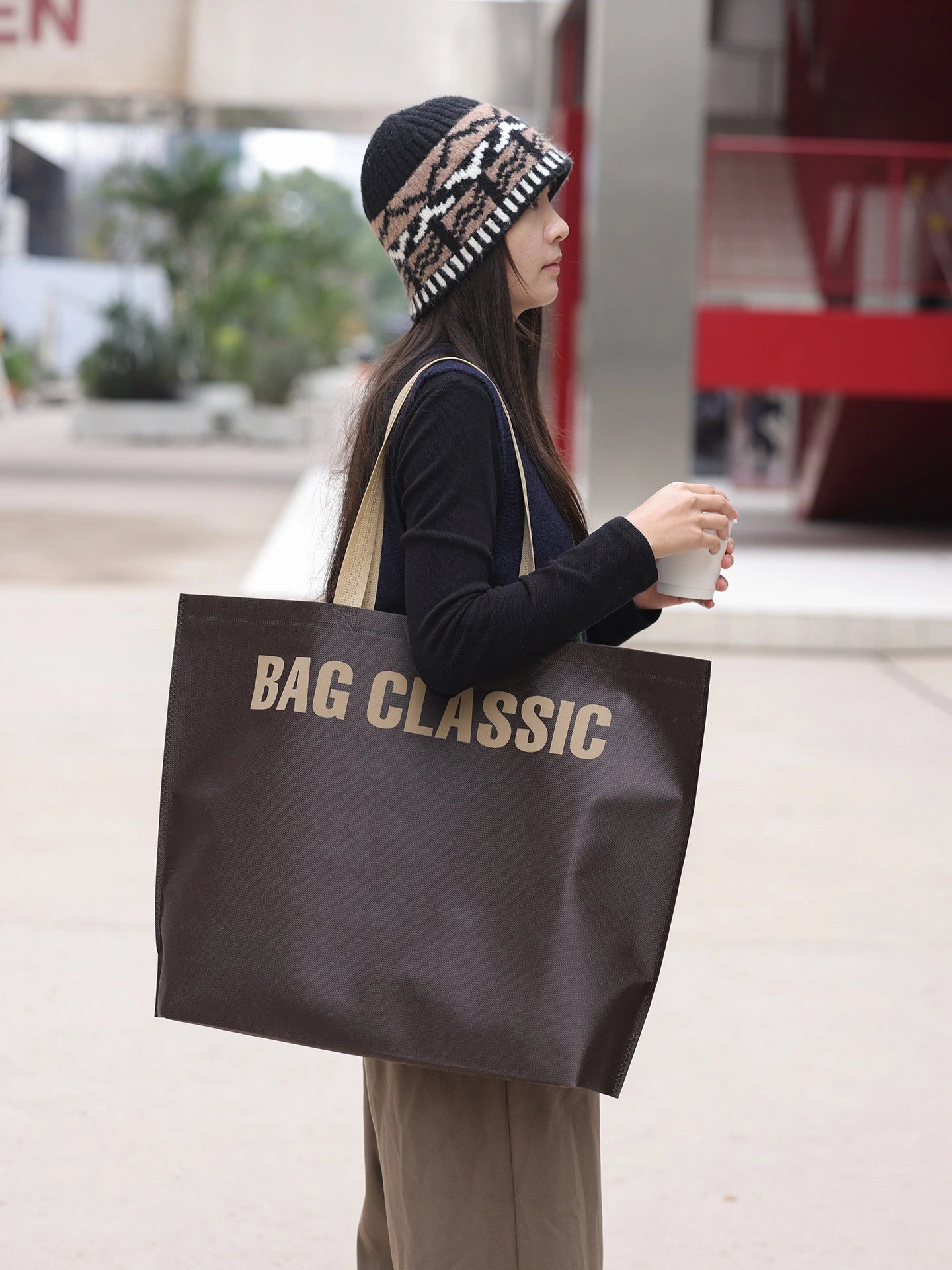 17-Style Extra-Thick Snap-Closure Non-Woven Shopping Bags product view 3