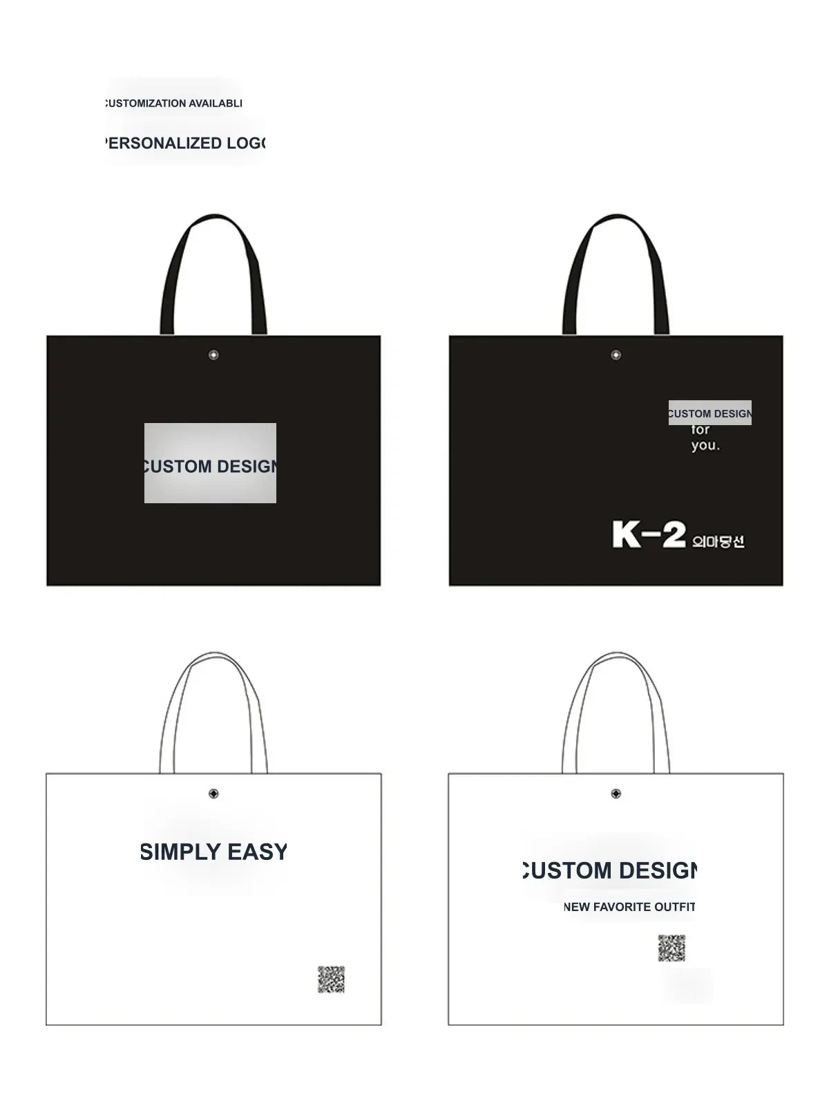 17-Style Large-Capacity Snap-Closure Non-Woven Tote Bags product view 4