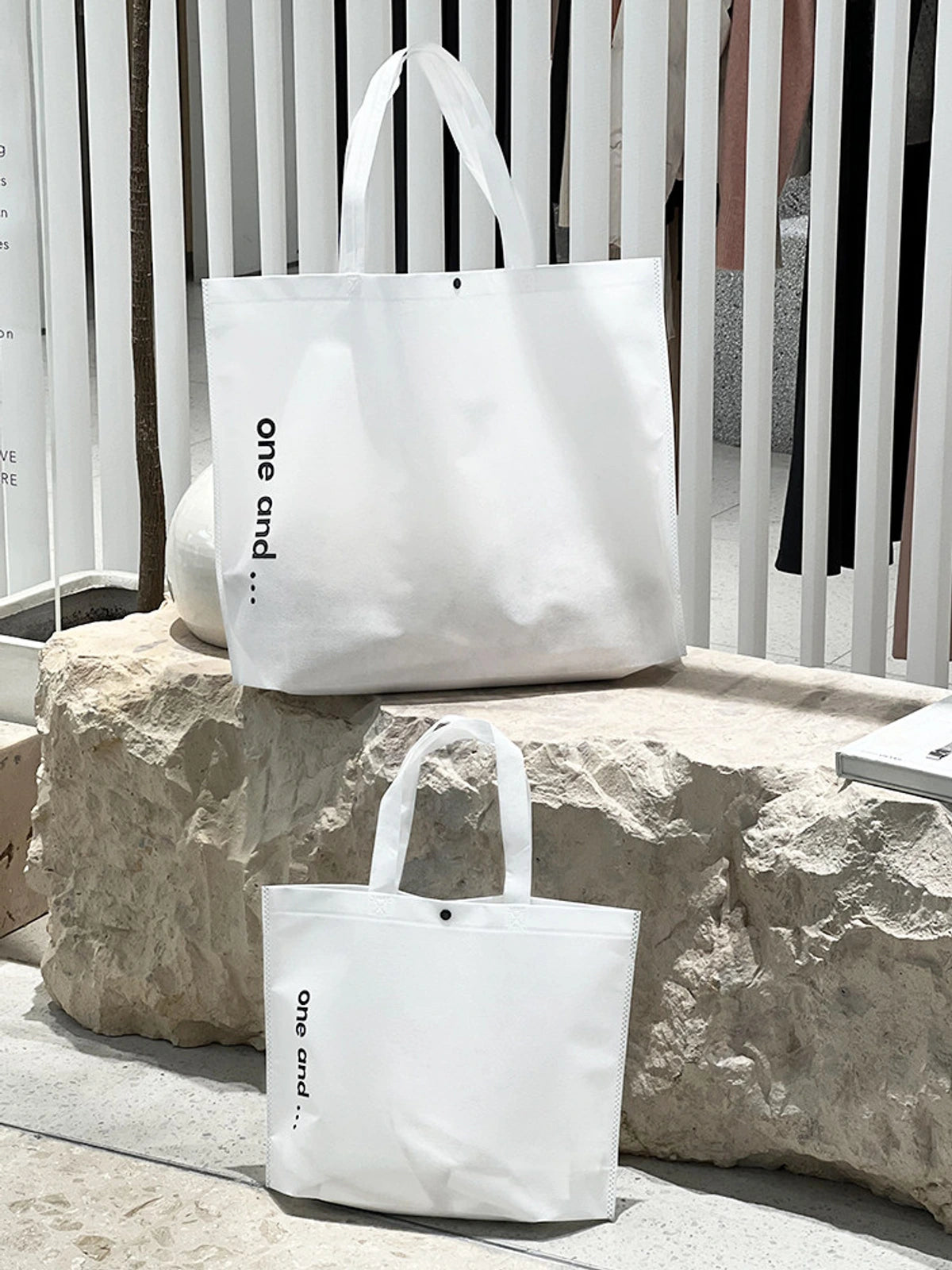 17-Style Large-Capacity Snap-Closure Non-Woven Tote Bags product view 5