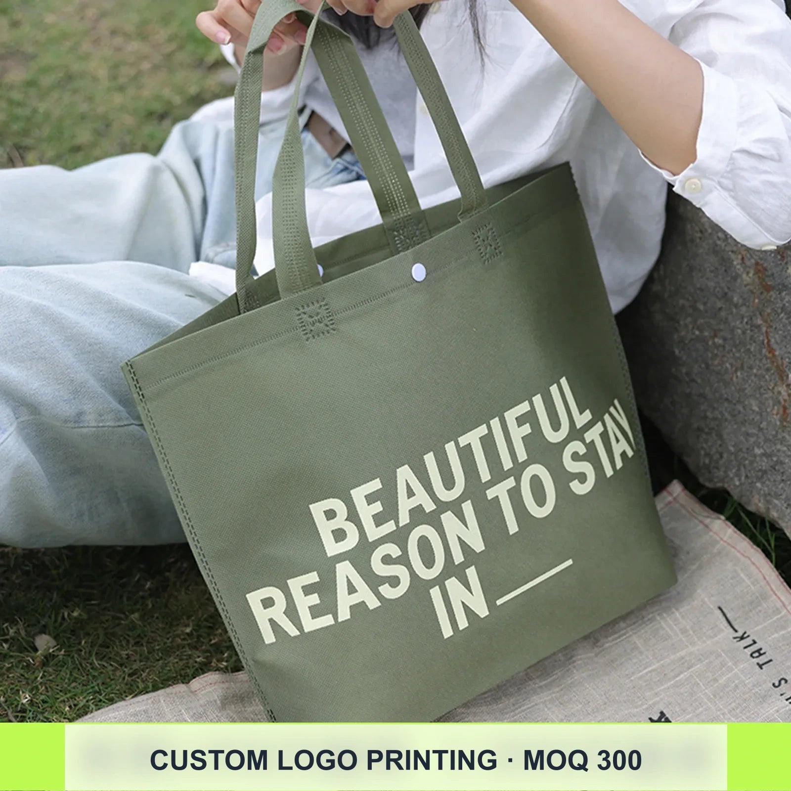 18-Style Premium Non-Woven Tote Bags for Apparel Stores — Cedar Green