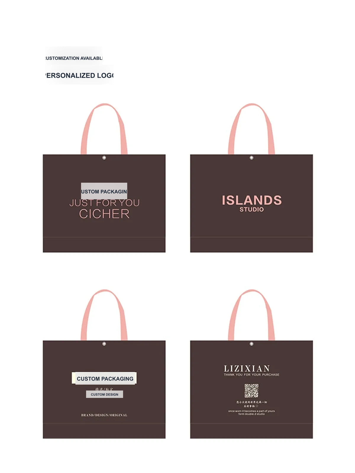 20-Style Snap-Closure Non-Woven Tote Bags for Boutiques product view 4