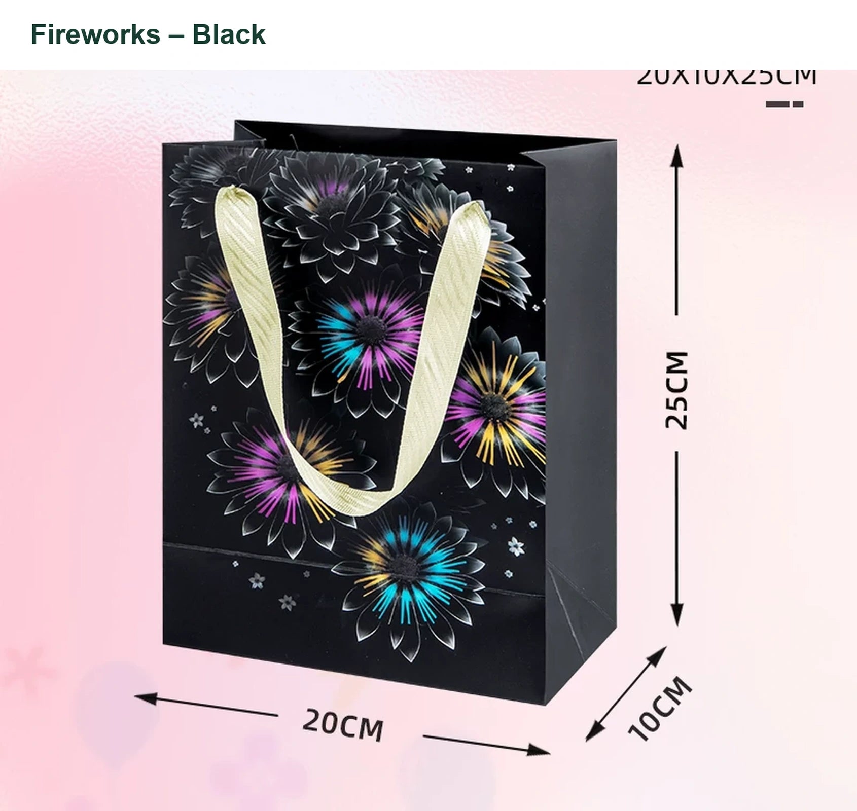 250gsm Cardstock Christmas and Occasion Gift Bags with Ribbon Handles – option 129171271