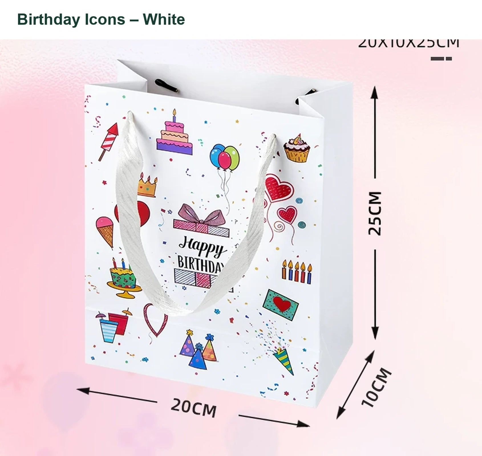 250gsm Cardstock Christmas and Occasion Gift Bags with Ribbon Handles – option 33850408928