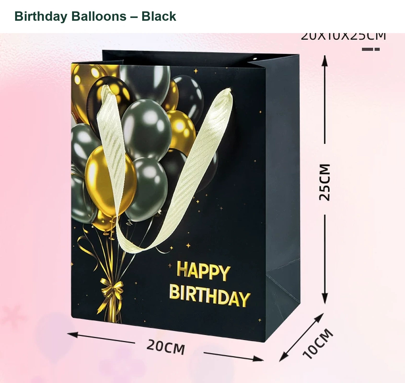 250gsm Cardstock Christmas and Occasion Gift Bags with Ribbon Handles – option 33850408929
