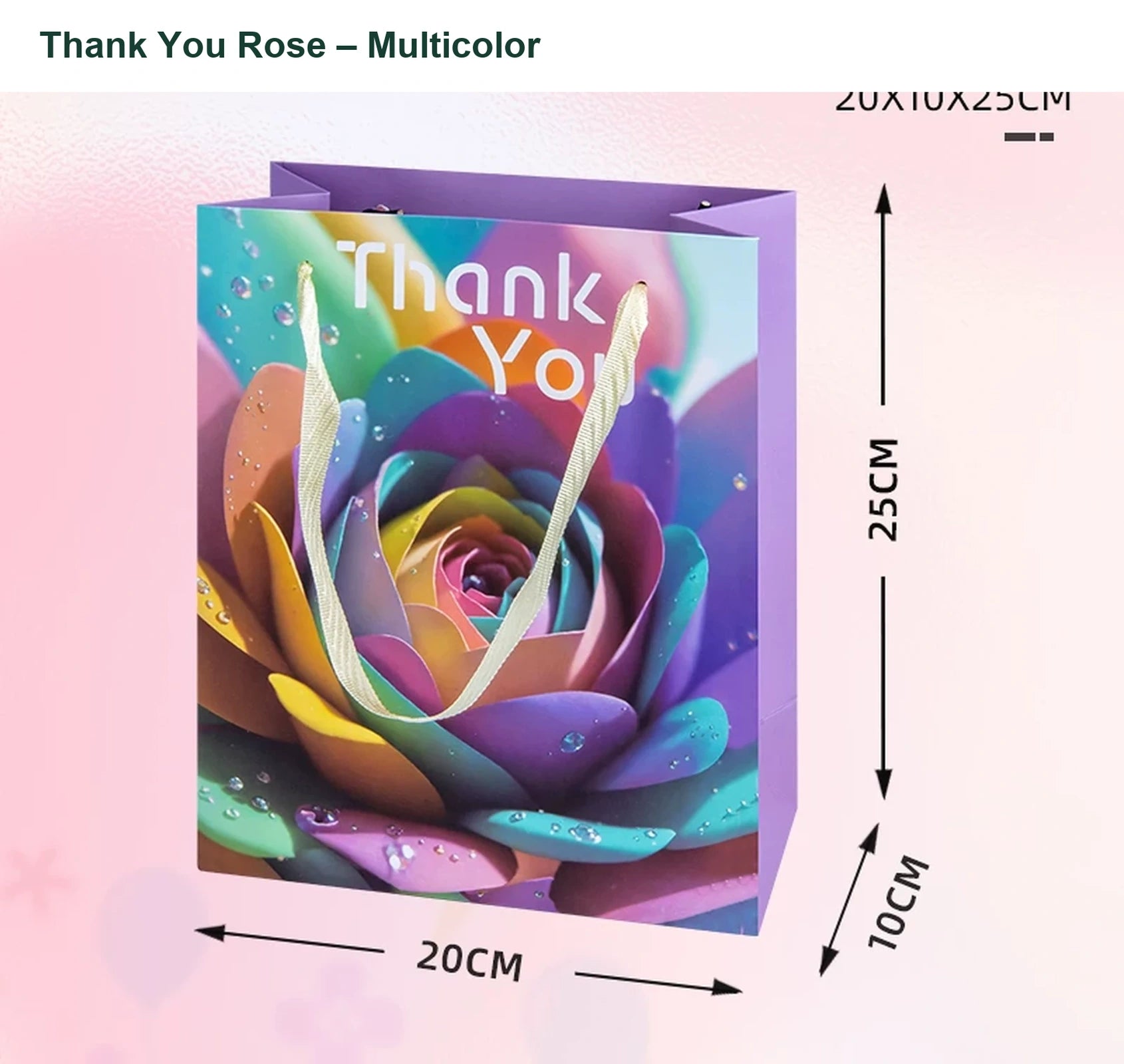 250gsm Cardstock Christmas and Occasion Gift Bags with Ribbon Handles – option 33850408931