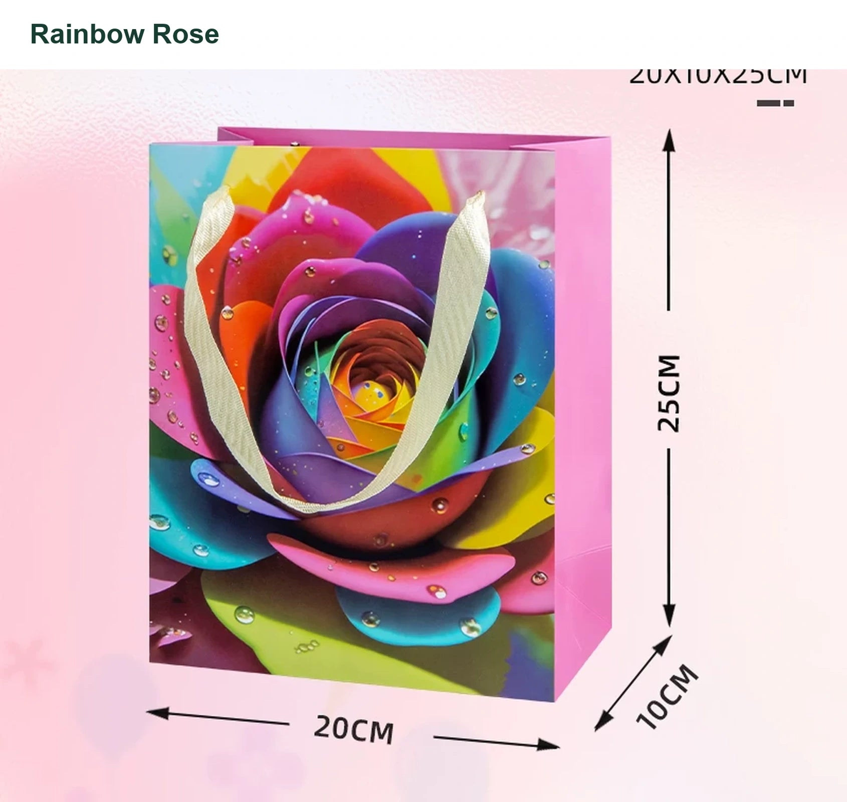 250gsm Cardstock Christmas and Occasion Gift Bags with Ribbon Handles – option 57813125