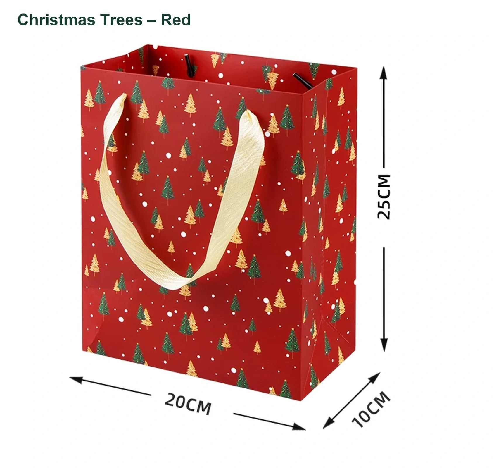 250gsm Cardstock Christmas and Occasion Gift Bags with Ribbon Handles – option 91149413