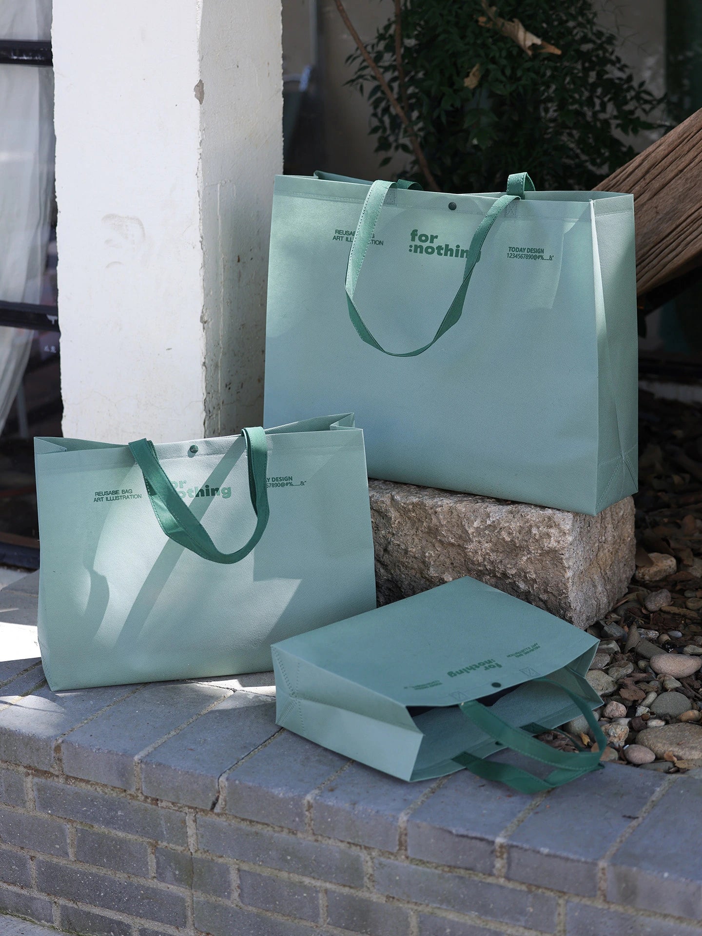 7-Style Gusseted Non-Woven Retail Tote Bags product view 1