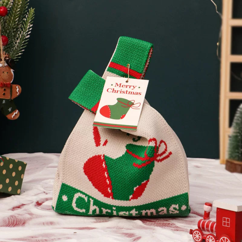 Christmas Canvas and Knitted Gift Bags with Carry Handles – variant 41001471111