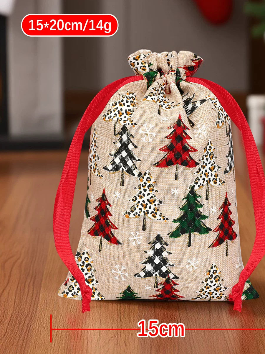 Burlap Christmas Tree Drawstring Gift Bags – gallery 03