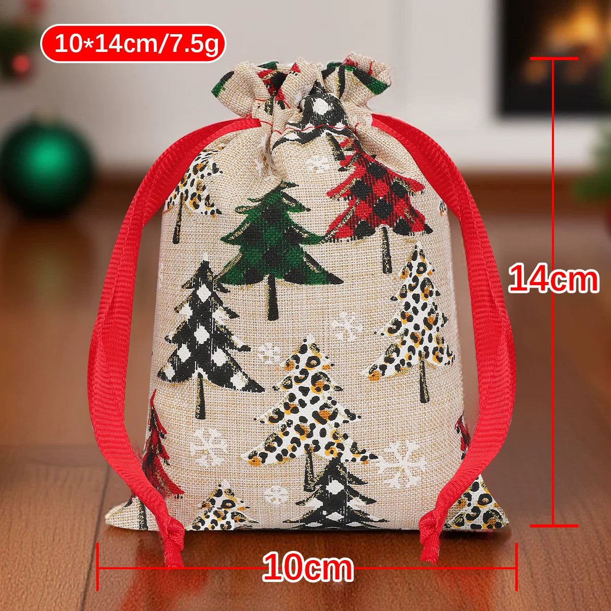 Burlap Christmas Tree Drawstring Gift Bags – variant 41732197181