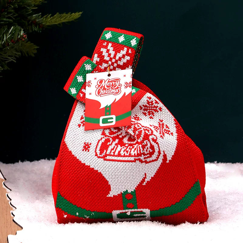 Christmas Canvas and Knitted Gift Bags with Carry Handles – variant 41001471113